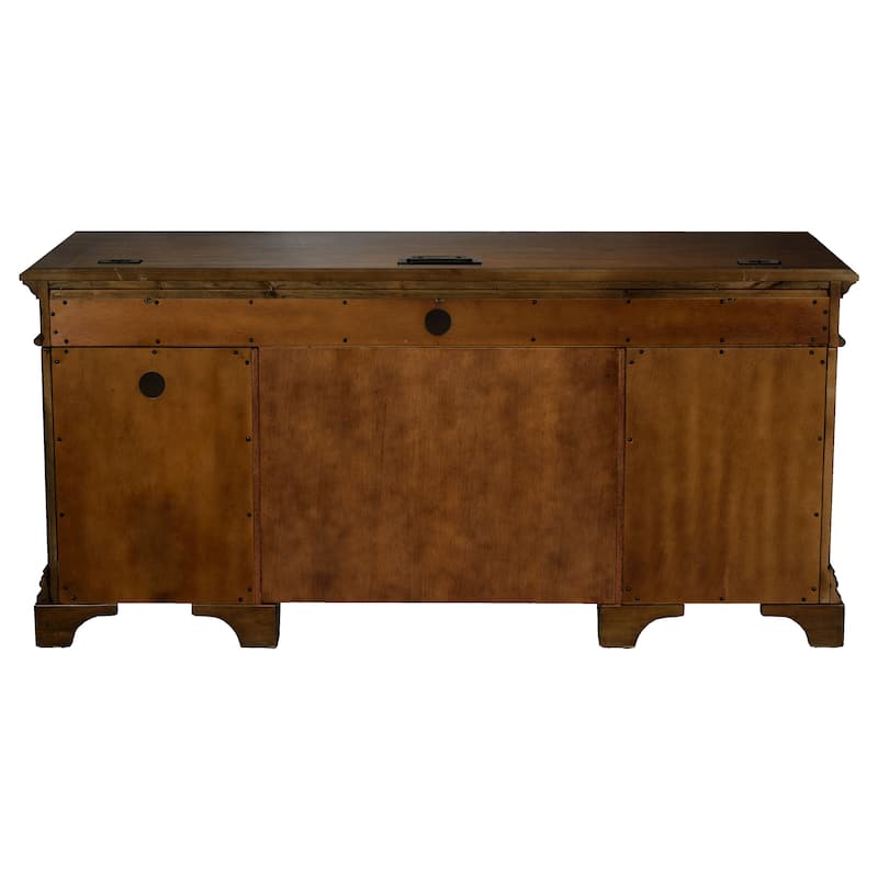 GDFStudio - Stigham Credenza Office Desk with 5 Drawers, Spacious Work Surface, Classic Rectangular Design