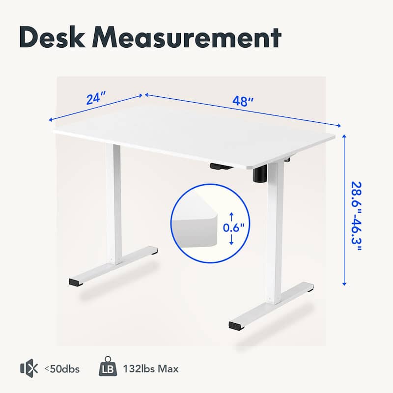 FlexiSpot Electric Standing Desk Whole-Piece Desk Board Computer Desk Height Adjustable Desk for Home Office