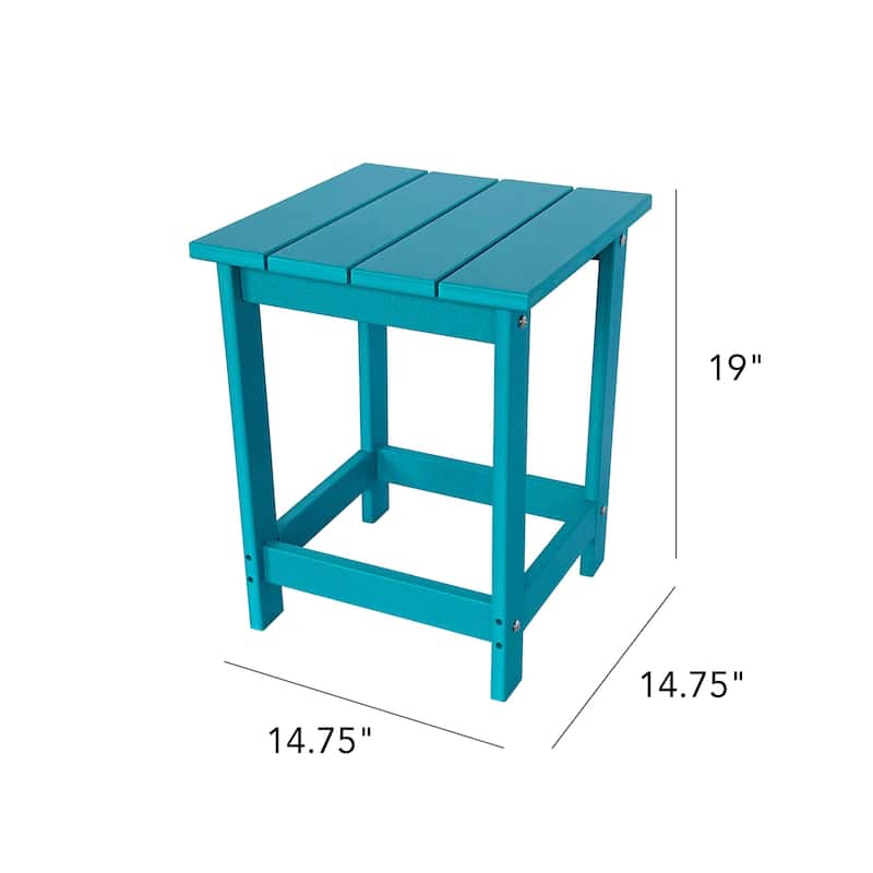 Mason Poly Resin Eco-Friendly All-Weather Square Patio Side Table