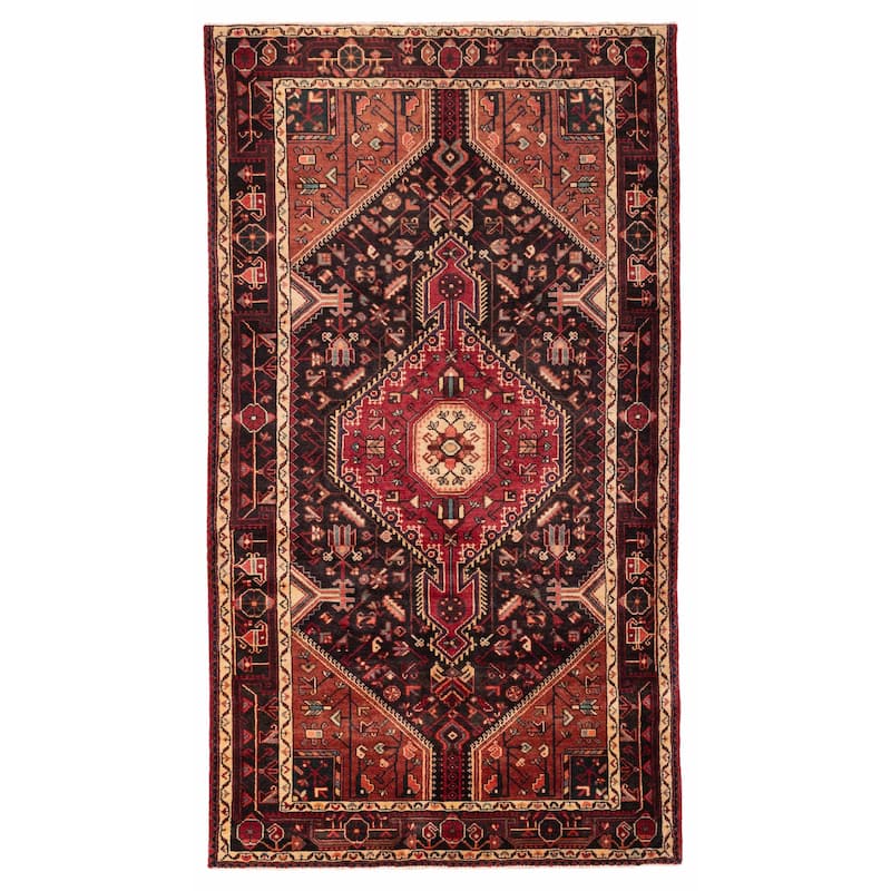 ECARPETGALLERY Hand-knotted Anadol Vintage Black Wool Rug - 4'11 x 8'10