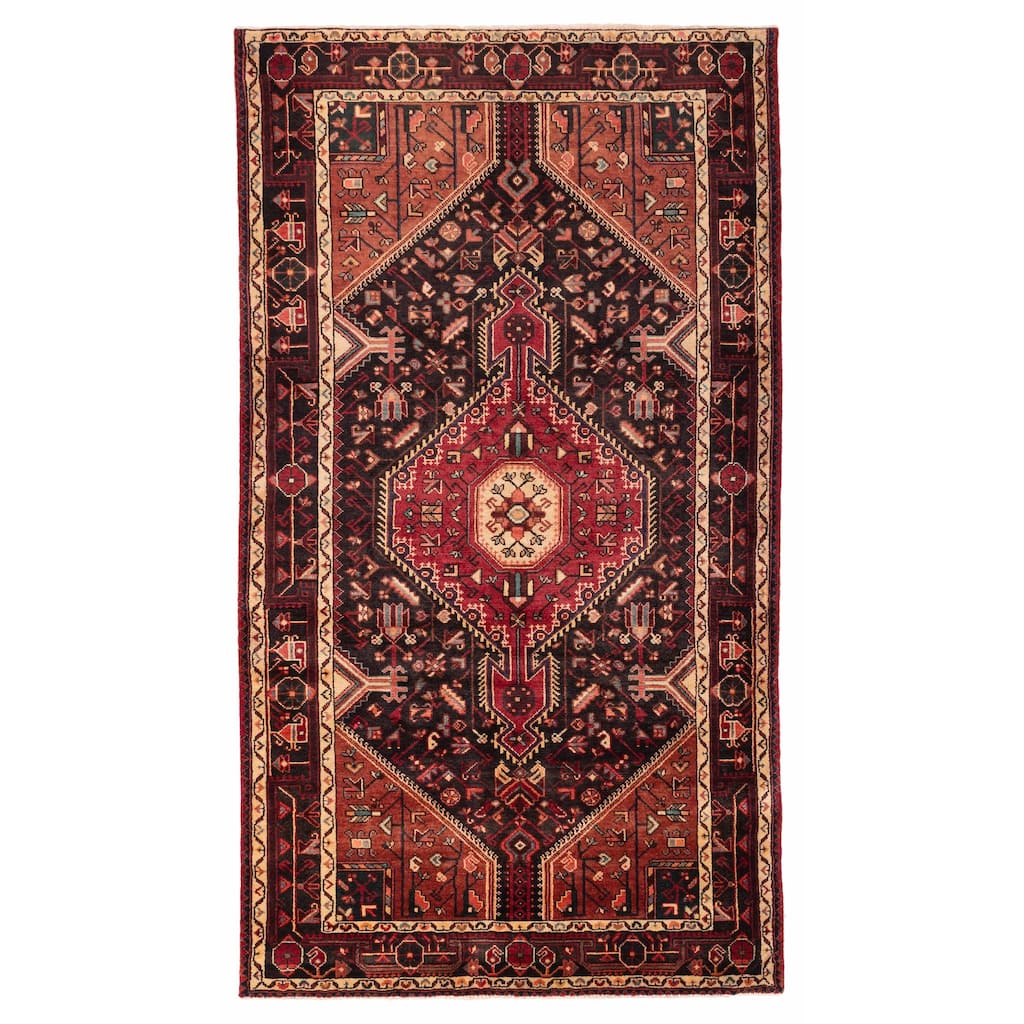 ECARPETGALLERY Hand-knotted Anadol Vintage Black Wool Rug - 4'11 x 8'10