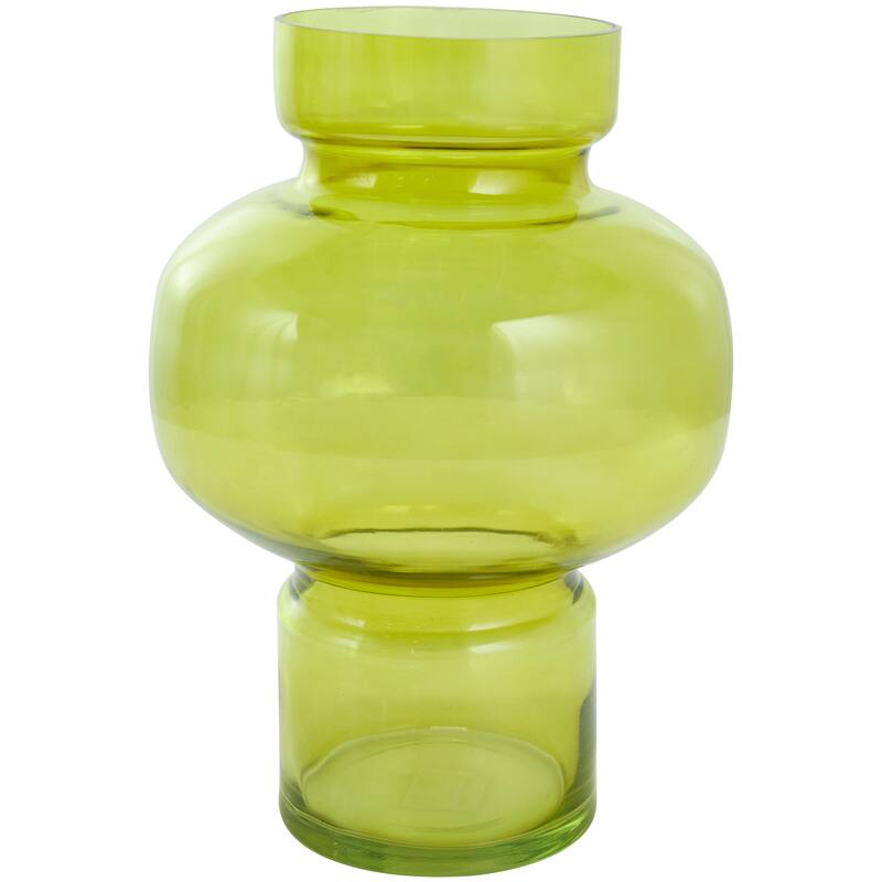 Blue, Green or Orange Glass Round Vase with Varying Shapes and Sizes (Set of 3)