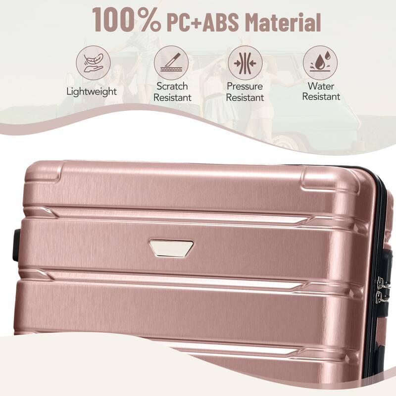 Stylish 3 Piece Hardshell Luggage Set with TSA Lock, Spinner Wheels and Spacious Interior for Travel