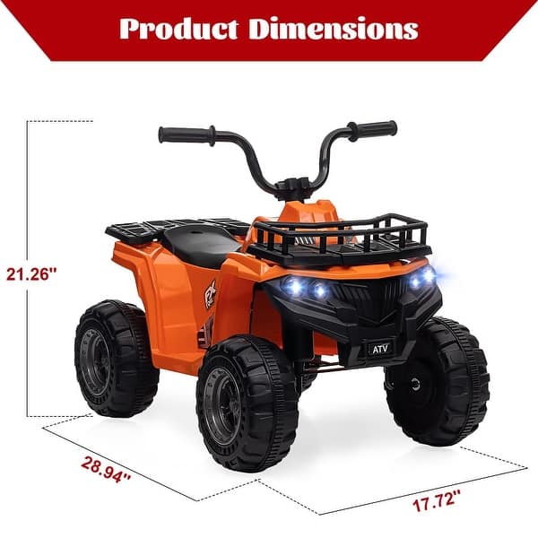 dimension image slide 4 of 8, 12V Kids Ride On ATV, 4 Wheeler Electric Vehicle for Kids