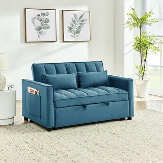 3 in 1 Convertible Pull out Sleeper Sofa Bed Velvet Tufted Loveseat ...