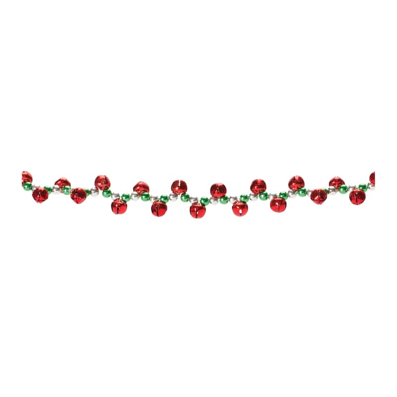 Sleigh Bell String Garland (Set of 2) - Red