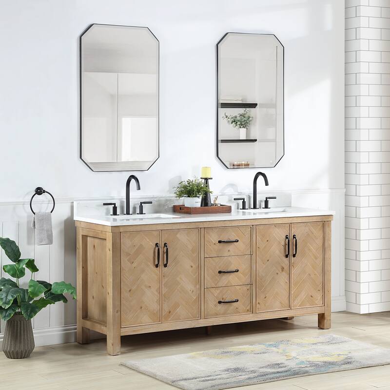 Javier Bath Vanity with Composite Stone Top without Mirror