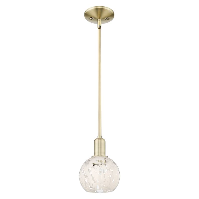 Innovations Lighting Endless Possibilities Arcadia - White Mouchette - 1 Light 6" Stem Hung Mini Pendant