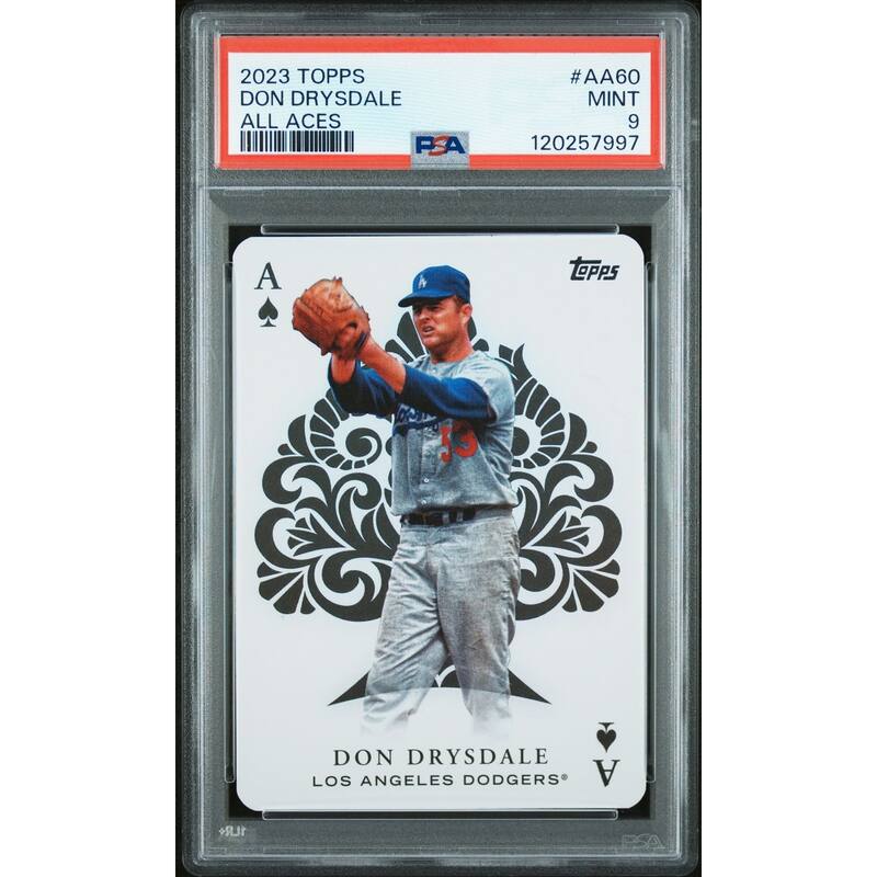 Don Drysdale 2023 Topps All Aces Baseball Card #AA60 Graded PSA 9 Cert # 120257997 - 8' x 11'