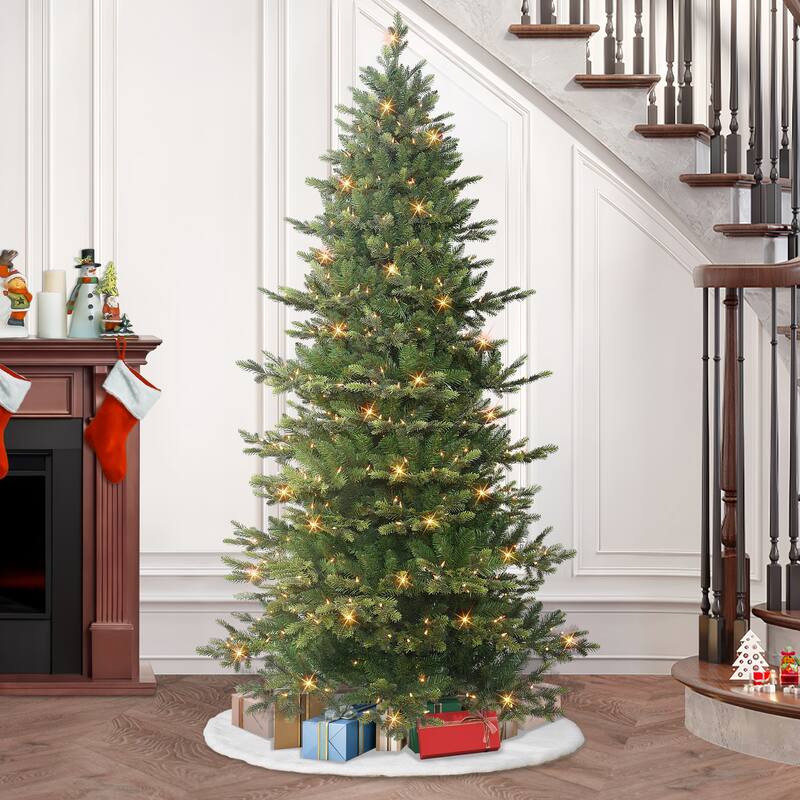 Puleo International 7.5 ft. Pre-lit Slim Royal Majestic Douglas Fir Downswept Artificial Christmas Tree - 7.5 Foot