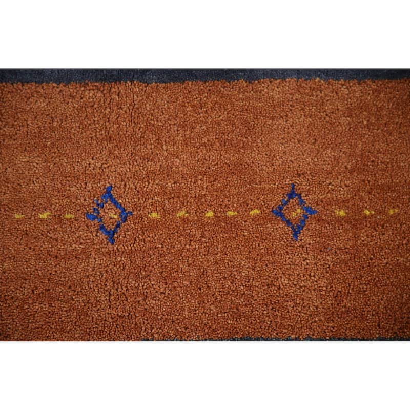 Multi-Color Striped Gabbeh Indian Area Rug Handmade Tribal Wool Carpet - 8'4"x 9'5"