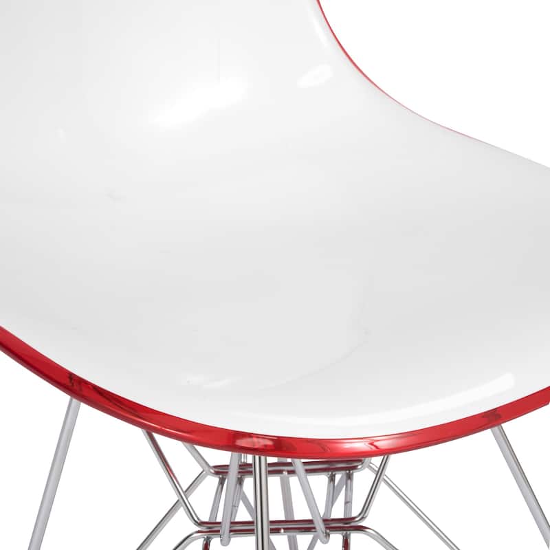 LeisureMod Cresco Molded 2-Tone Eiffel Side Chair - White Blue - 17"L x 18.4"W x 32"H
