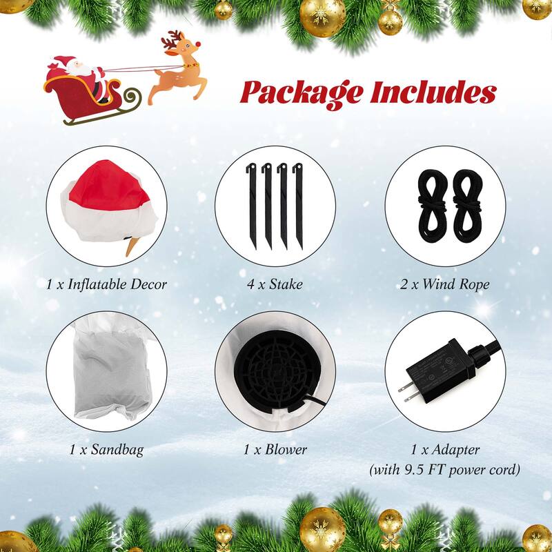 Costway 4 FT Inflatable Christmas Snowman Blow-up Decoration with 360° - See Details
