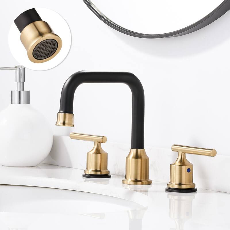 WOWOW Double Handle 8 in. Widespread Bathroom Sink Faucet