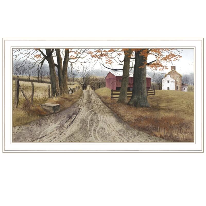 TrendyDecor4U Farmhouse "The Road Home" Framed Print Wall Art by Billy Jacobs - Earthtone