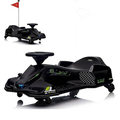 12V Ride-On Drift Car for Kids， Electric Go-Kart with Variable Speed