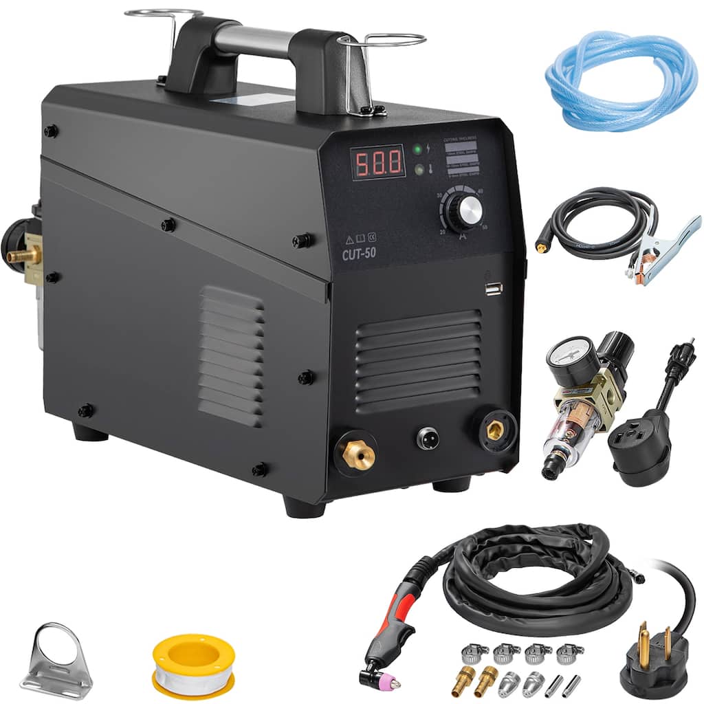 UIMOSO Plasma Cutter, 50Amp, Air Cutting Machine with Plasma Torch, 110V/220V Dual Voltage AC IGBT Inverter Cutting Equipment