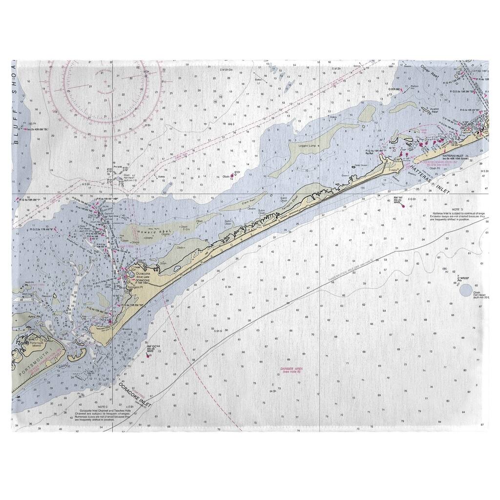 Ocracoke Inlet, NC Nautical Map Place Mat Set of 4