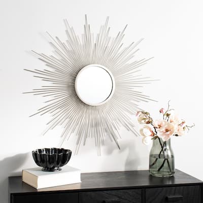 SAFAVIEH Taja 36-inch Champagne Sunburst Round Mirror - 36" W x 0.8" L x 36" H - 36Wx1Dx36H