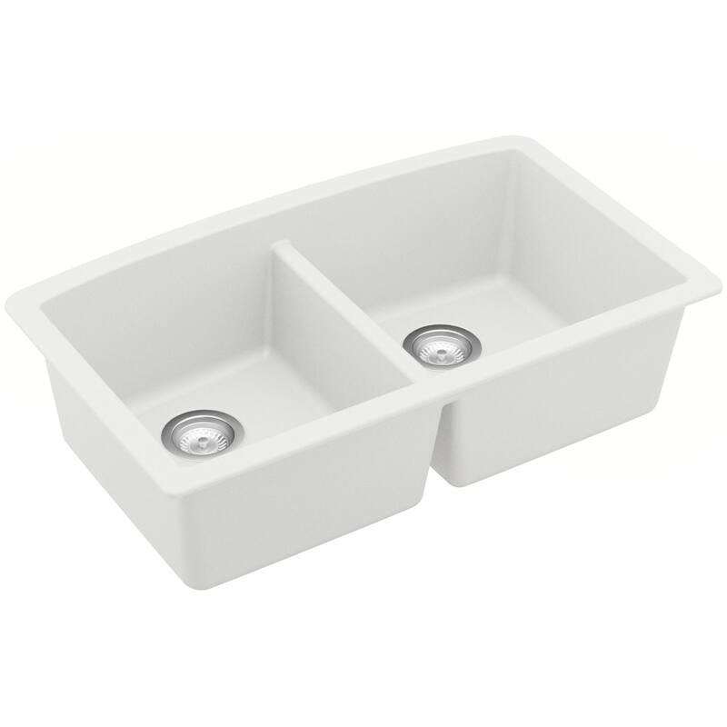 Karran USA QU-710 Quartz QU 32" Undermount Double Basin Quartz - White