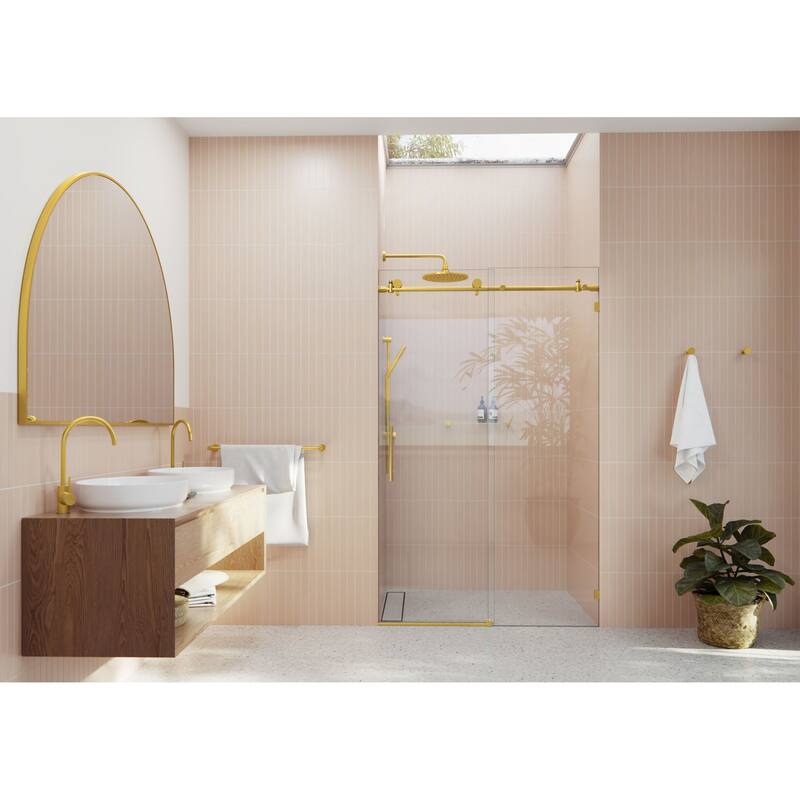 Glass Warehouse GW-SLD-52 Eclipse 78" High x 52" Wide Sliding - Satin Brass