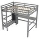 preview thumbnail 5 of 15, Full Size Loft Bed with Multi-Use Shelving & Underbed Study Desk ，Space-Saving College Dorm Bed with Storage Shelves