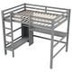 preview thumbnail 15 of 17, Full Size Loft Bed with Multifunction Shelves and Under-bed Desk