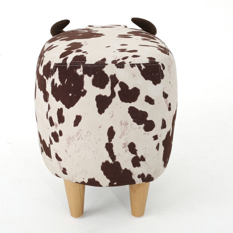 Bessie Fabric Cow Ottoman by Christopher Knight Home