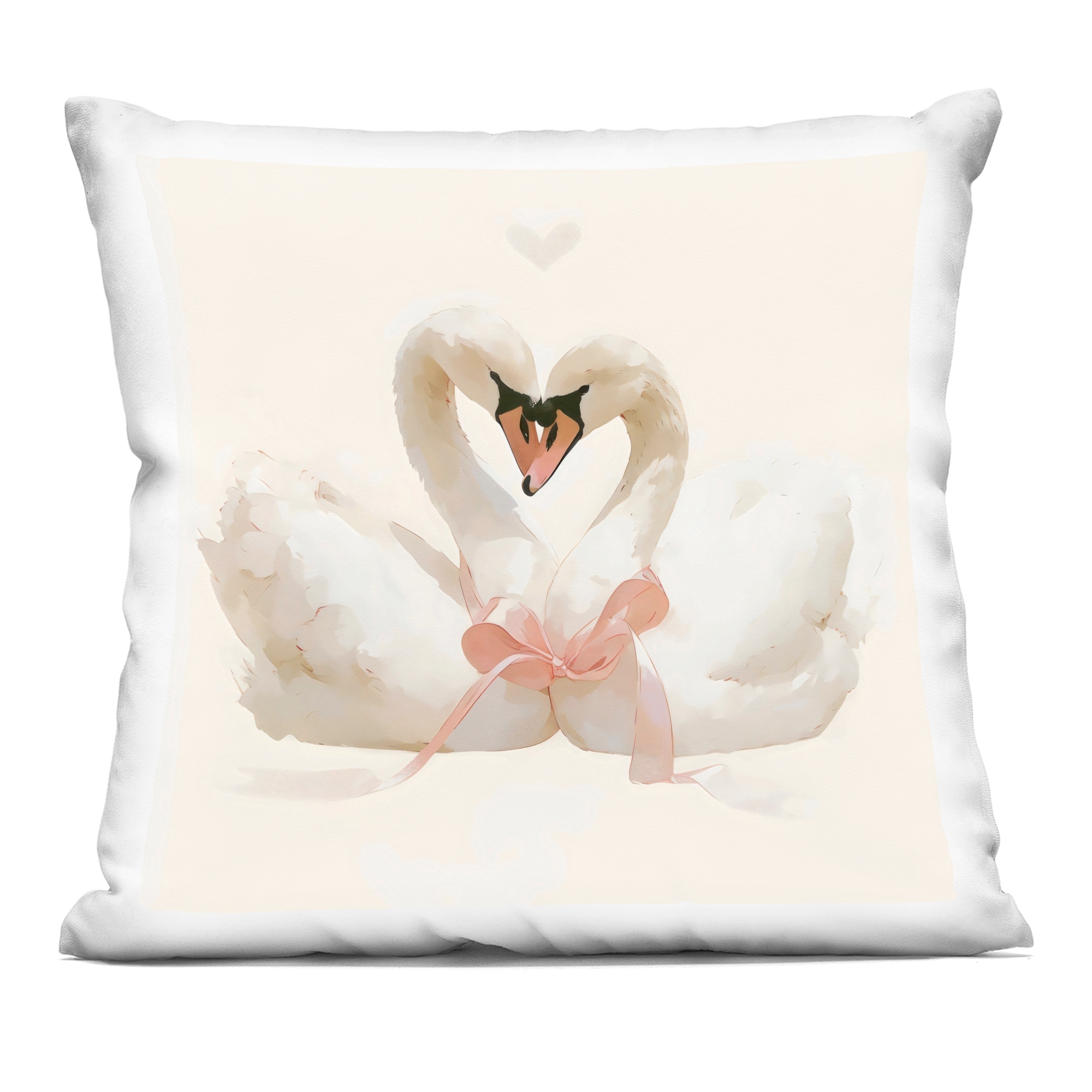 Stupell Swan Pair with Bow Decorative Printed Throw Pillow Design by Creative Studio