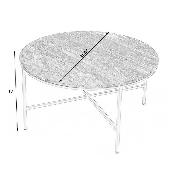 Grafton Gray Marble Round Coffee Table Bed Bath & Beyond 36631436