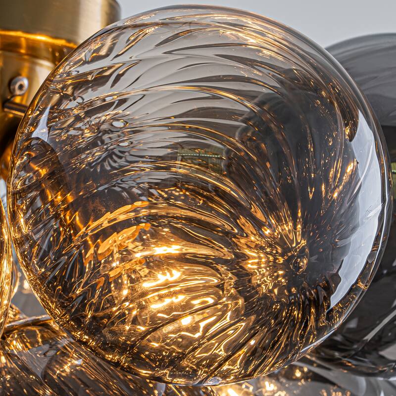 Starsky 3-Light 18in. Contemporary Glass Bubble Semi Flush Mount