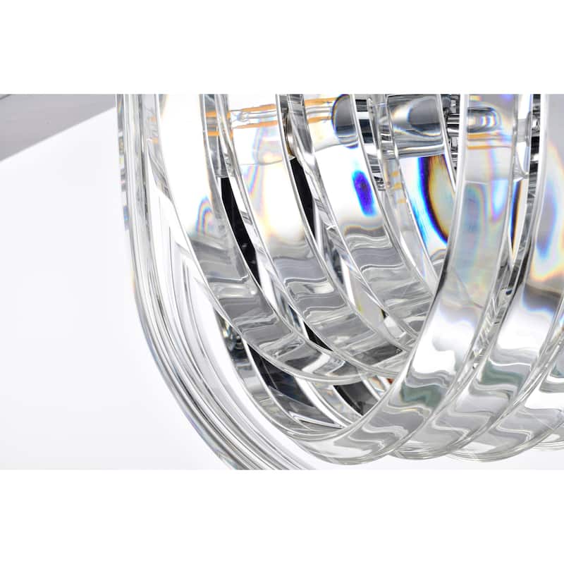 Zyanya 52 Inch Chrome Finish Modern Crystal Ceiling Fan with Remote - N/A
