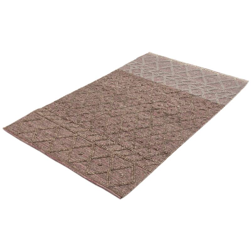 ECARPETGALLERY Braid weave Sienna Grey Wool Rug - 4'11 x 8'2