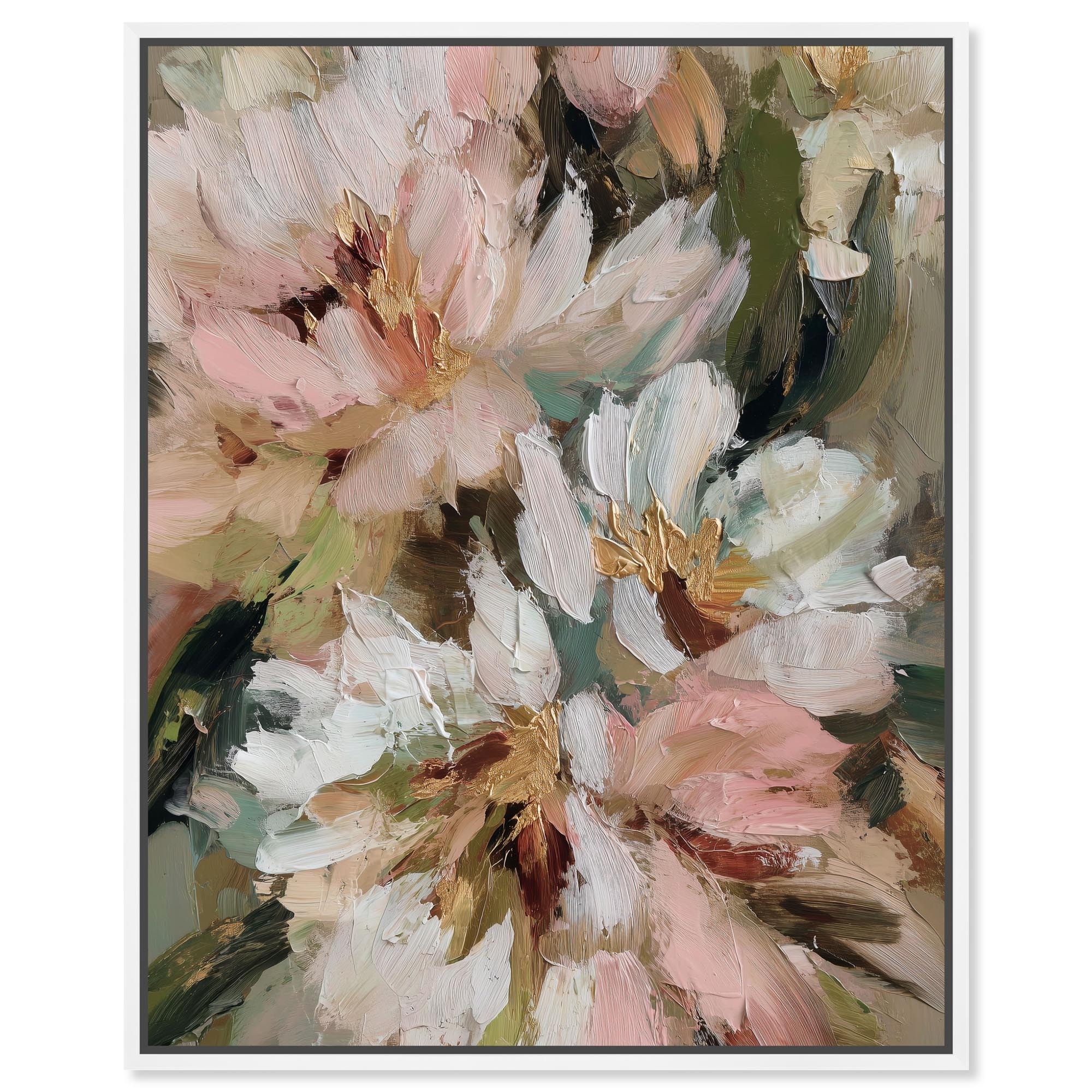 Pink Spring Farmhouse Art Framed Canvas Print by Art Remedy