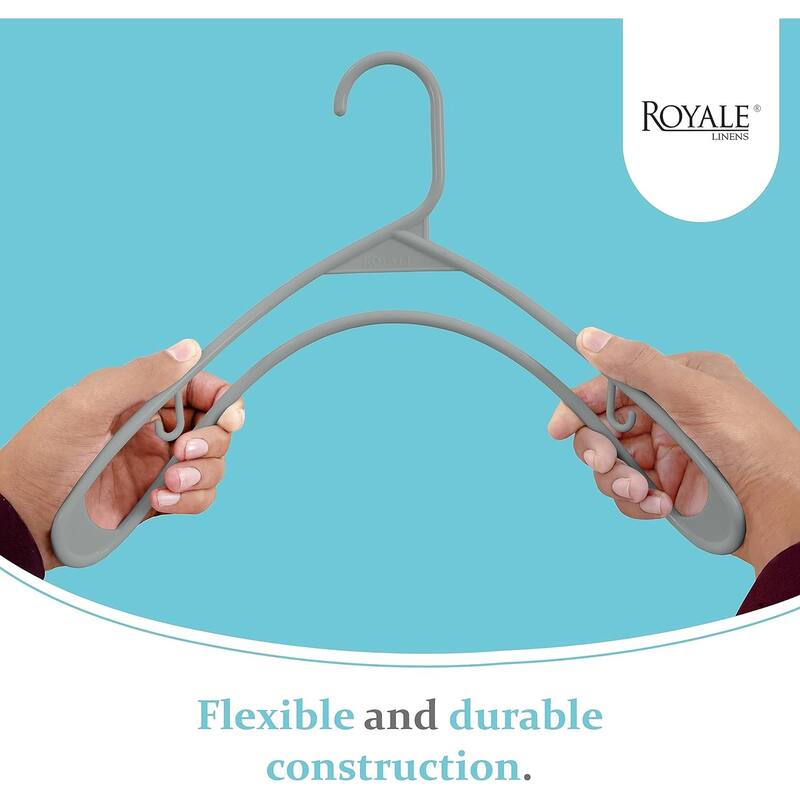Royale Plastic Clothes Hangers With Hooks - Ideal For Everyday Use