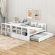 preview thumbnail 3 of 10, Pine Wood Twin over Full Bunk Bed with Trundle and Storage