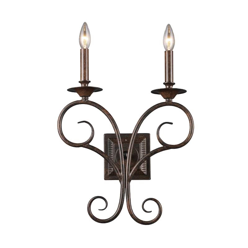Gloucester 17.5'' High 2-Light Sconce - Weathered Bronze - 17.5 inch Tall - Weathered Bronze - 17.5 inch Tall