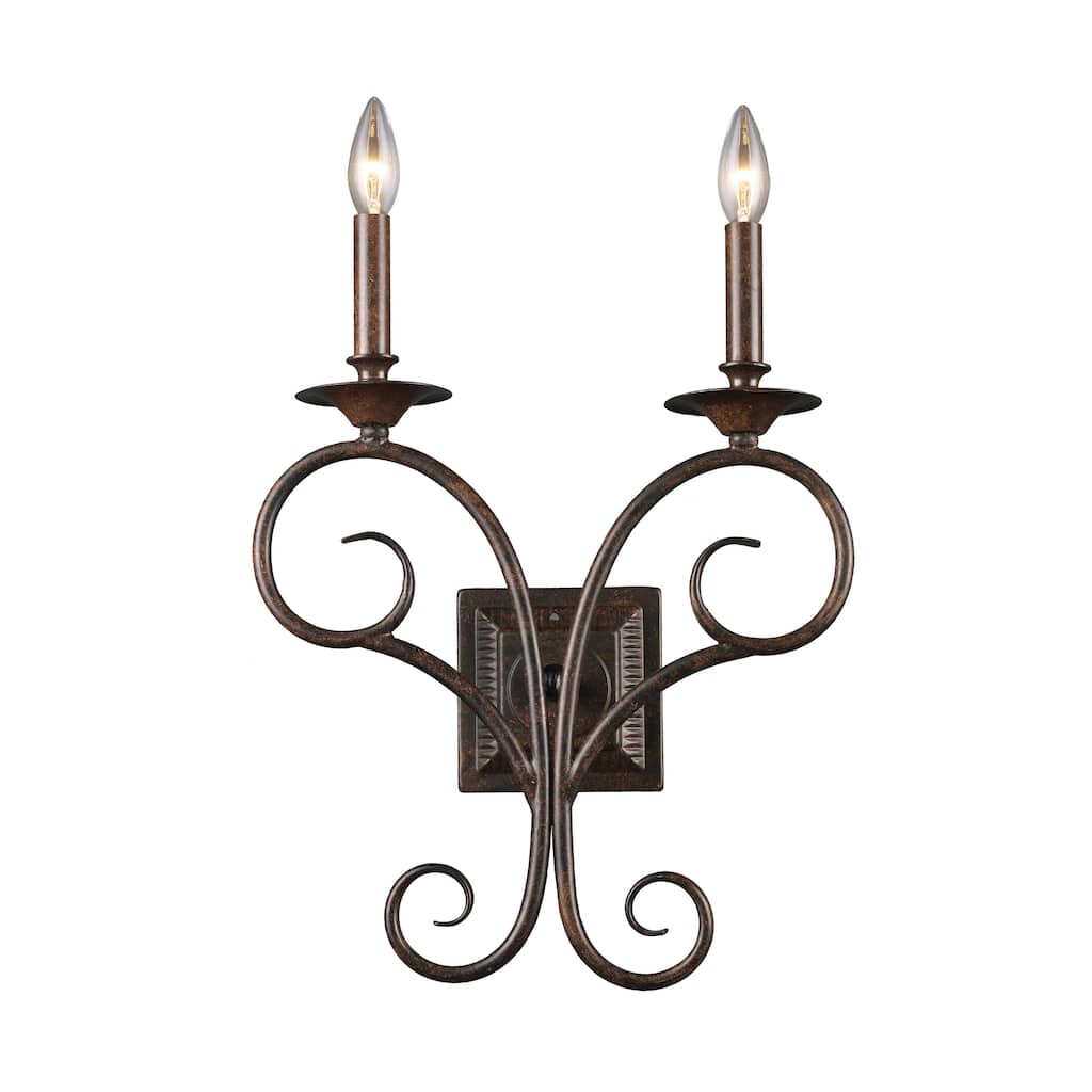 Gloucester 17.5'' High 2-Light Sconce - Weathered Bronze - 17.5 inch Tall
