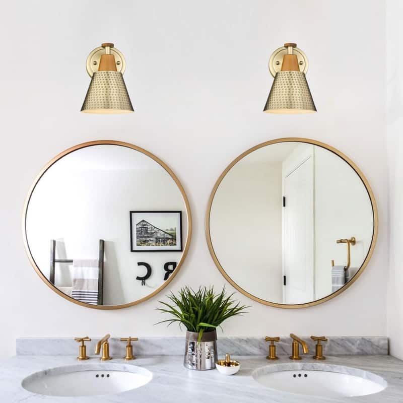 1 Light wall sconces brass gold wall lighting metal bathroom sconces