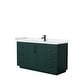 preview thumbnail 163 of 168, Miranda Single Vanity Set, Cultured Marble Top, No Mirror 60-Inch Single - Green, Black Trim, Carrara Cultured Marble Top