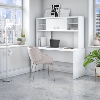 Echo 60W Credenza Desk with Hutch from Office by kathy ireland®