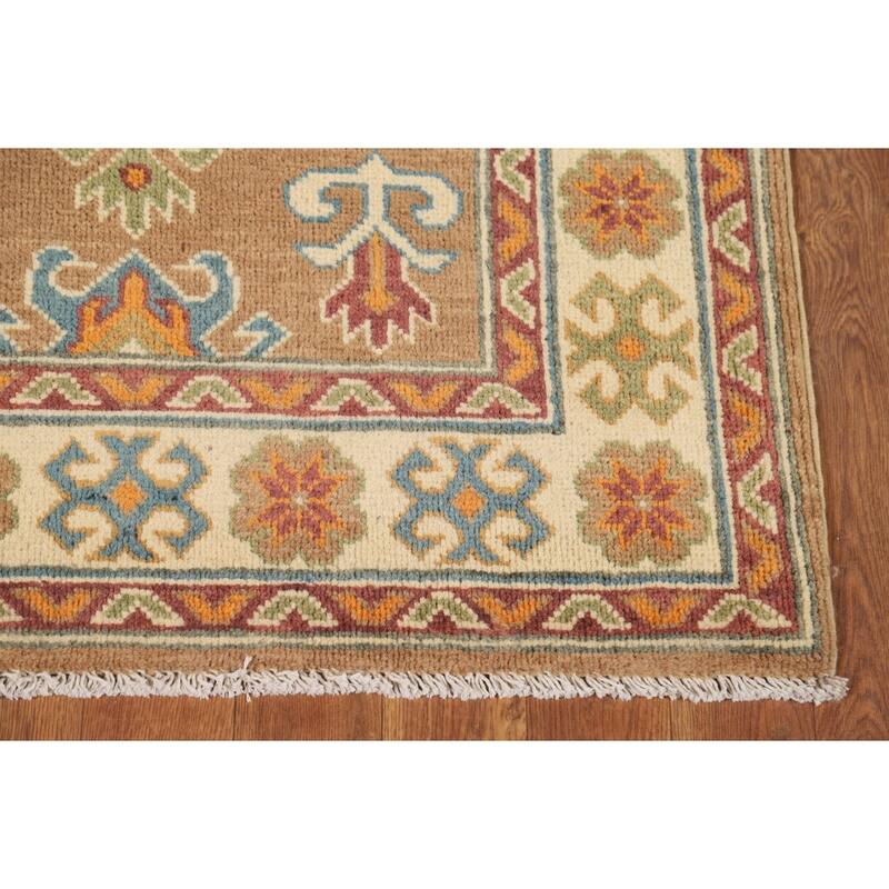 Light Brown Kazak Foyer Rug Hand-Knotted Wool Carpet - 2'8"x 4'1"