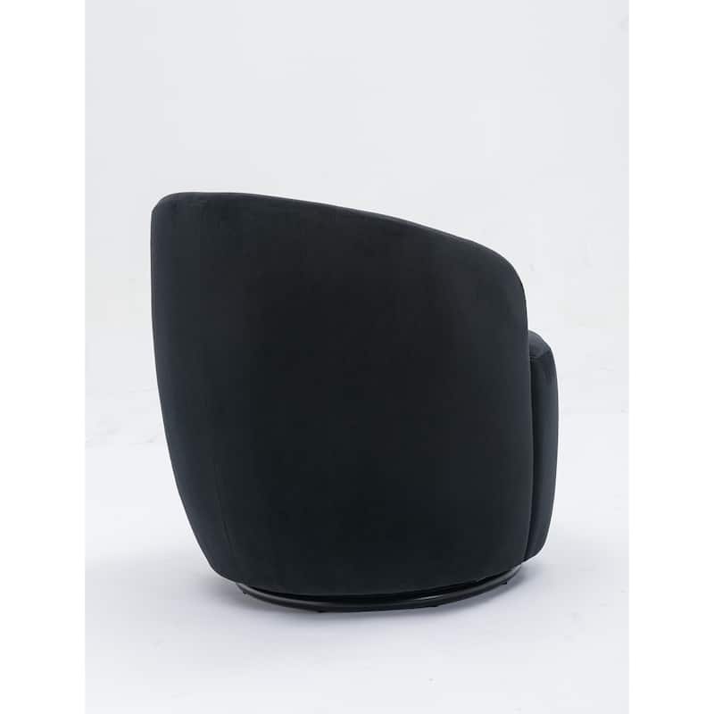 Velvet Fabric Swivel Barrel Chair