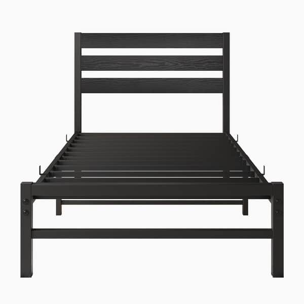 VECELO Twin/Full/Queen Size Bed Frame With Headboard, Platform Bed With Large Under Bed Storage Heavy Duty Slats Metal Black VECELO Twin/Full/Queen Size Bed Frame With Headboard, Platform Bed With Large Under Bed Storage Heavy Duty Slats Metal Black