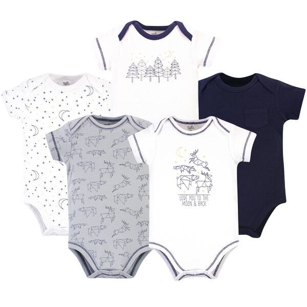 slide 1 of 1, Touched by Nature Baby Boy Organic Cotton Bodysuits 5pk, Constellation 12-18 Months - Constellation