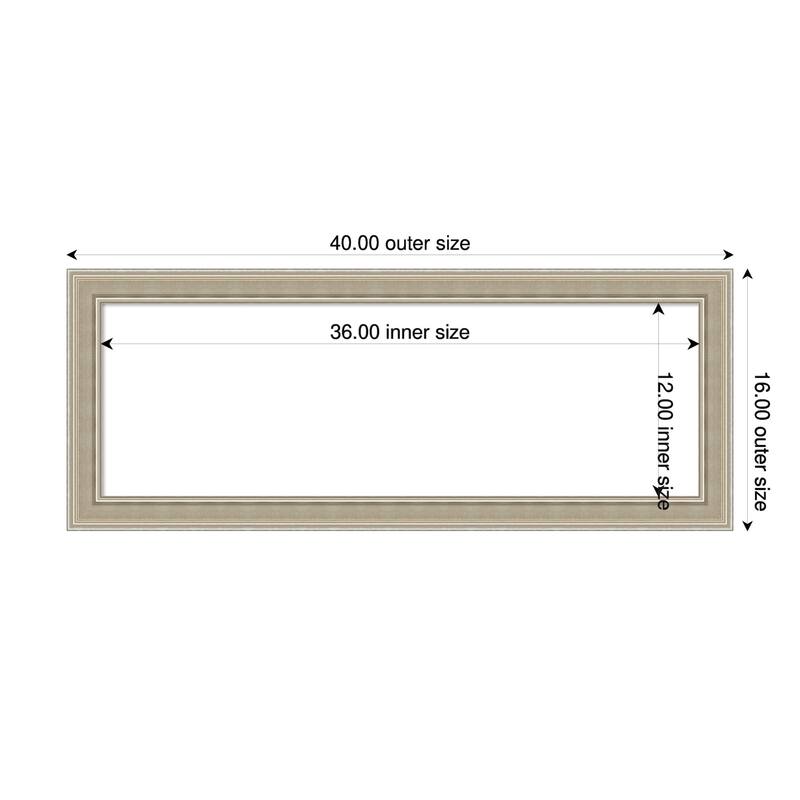 Amanti Art Mezzo Silver Framed Dry Erase Magnetic Board - 40 x 16 in