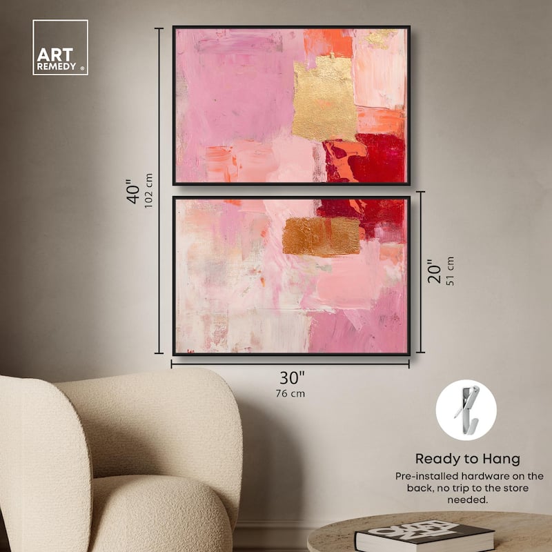 Petal Patchwork II Canvas Set of 2 by Art Remedy