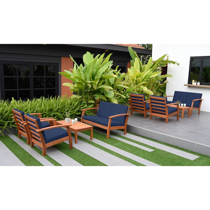 Amazonia FSC Certified Wood 8pc Outdoor Patio Seating Set