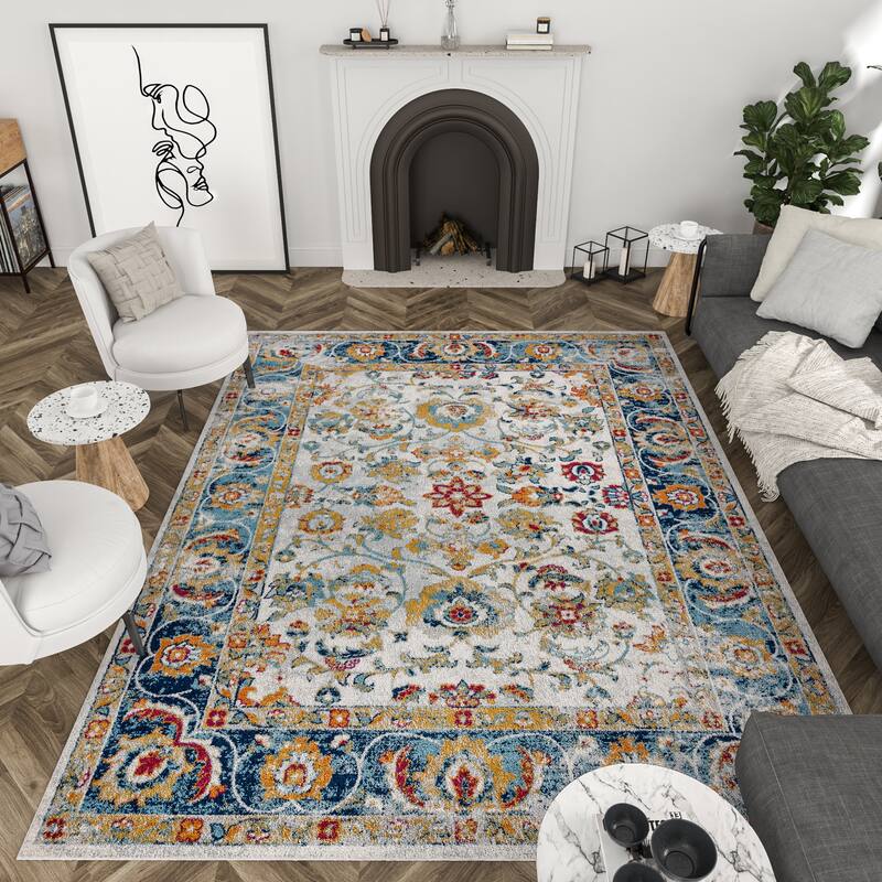 Gematria French Country Floral Indoor Area Rug