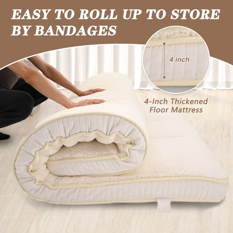 Floor Mattress, Futon Mattress, Thick Folding Sleeping Pad